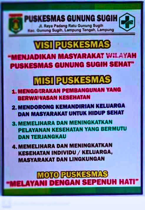 ViSI MISI PUSKESMAS GUNUNG SUGIH